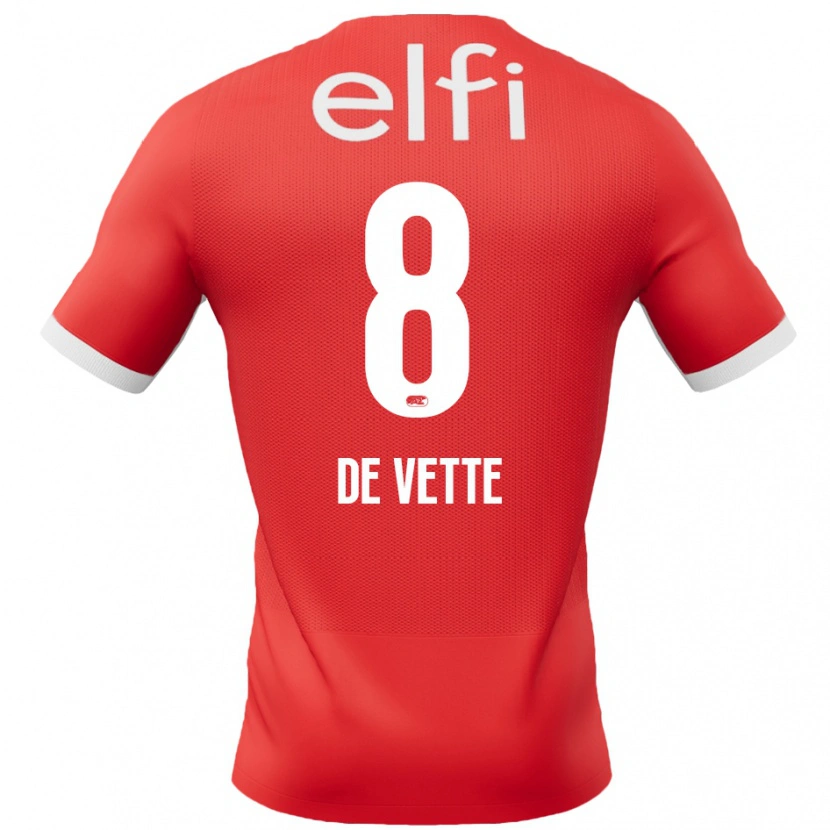 Danxen Enfant Maillot Manique De Vette #8 Rouge Blanc Tenues Domicile 2024/25 T-Shirt