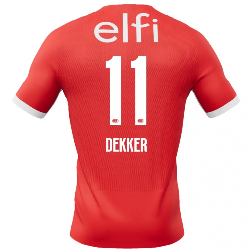 Danxen Enfant Maillot Isabella Dekker #11 Rouge Blanc Tenues Domicile 2024/25 T-Shirt