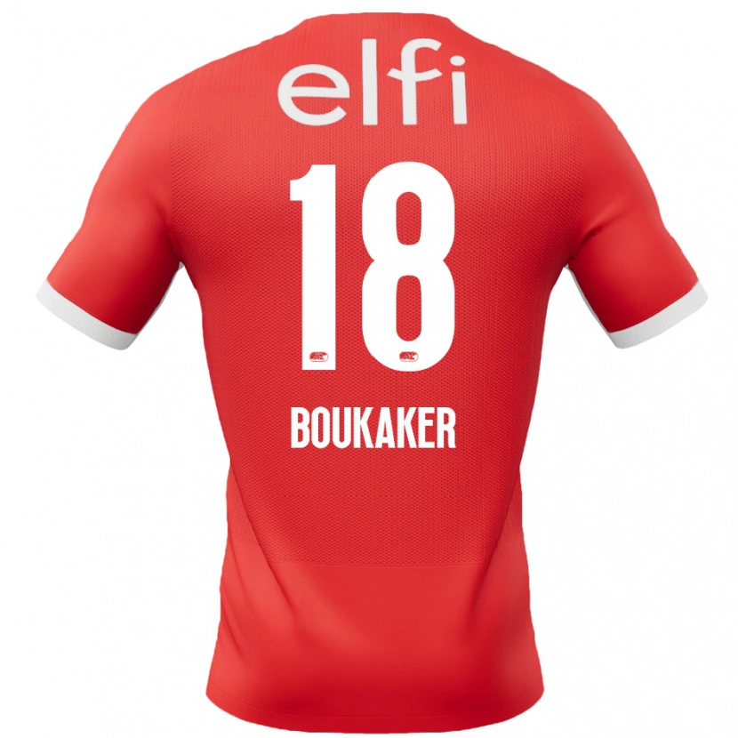 Danxen Enfant Maillot Romaissa Boukaker #18 Rouge Blanc Tenues Domicile 2024/25 T-Shirt