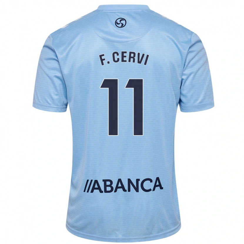 Danxen Enfant Maillot Franco Cervi #11 Bleu Ciel Tenues Domicile 2024/25 T-Shirt