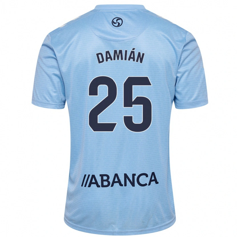 Danxen Enfant Maillot Damián Rodríguez #25 Bleu Ciel Tenues Domicile 2024/25 T-Shirt