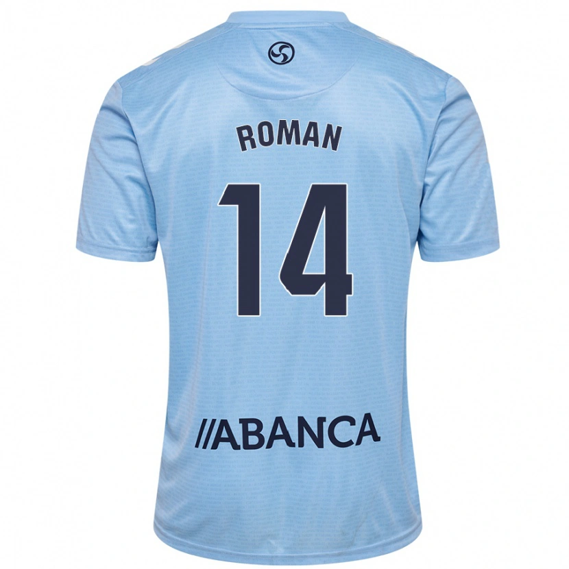 Danxen Enfant Maillot Miguel Román #14 Bleu Ciel Tenues Domicile 2024/25 T-Shirt