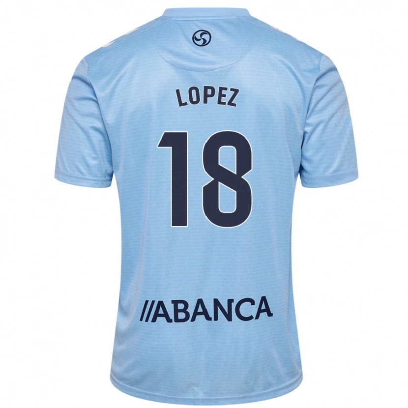 Danxen Enfant Maillot Joel López #18 Bleu Ciel Tenues Domicile 2024/25 T-Shirt