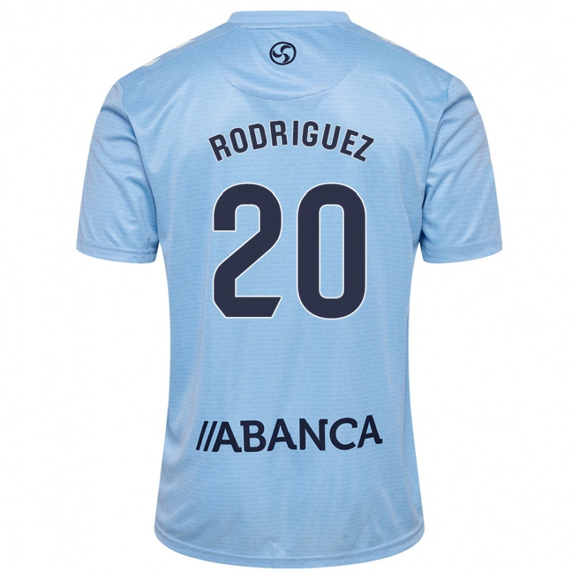 Danxen Enfant Maillot Javi Rodríguez #20 Bleu Ciel Tenues Domicile 2024/25 T-Shirt