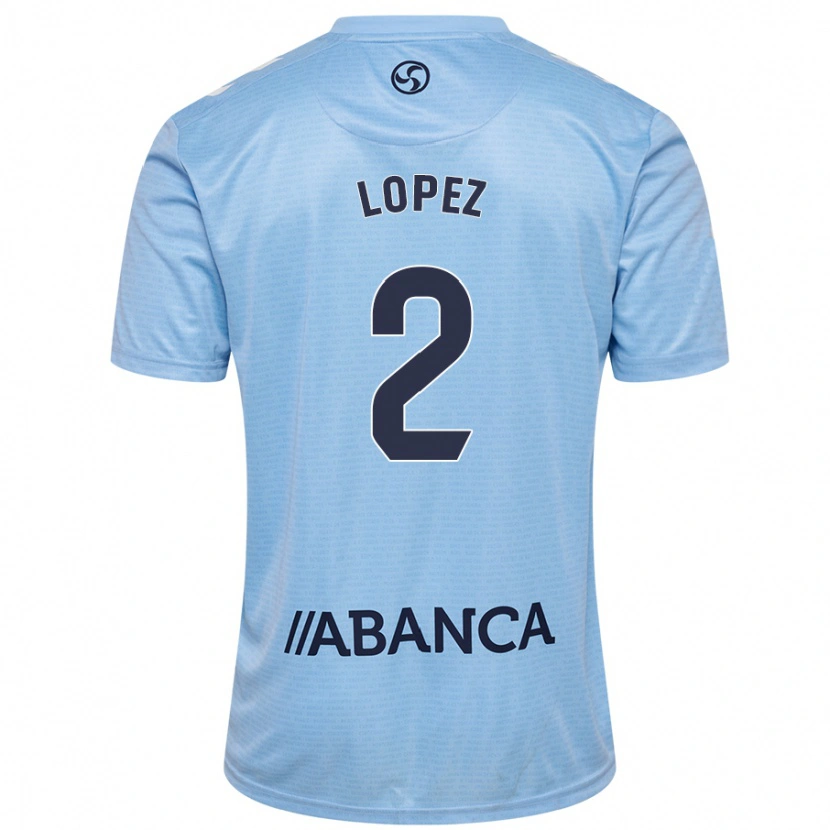 Danxen Enfant Maillot Iván López #2 Bleu Ciel Tenues Domicile 2024/25 T-Shirt