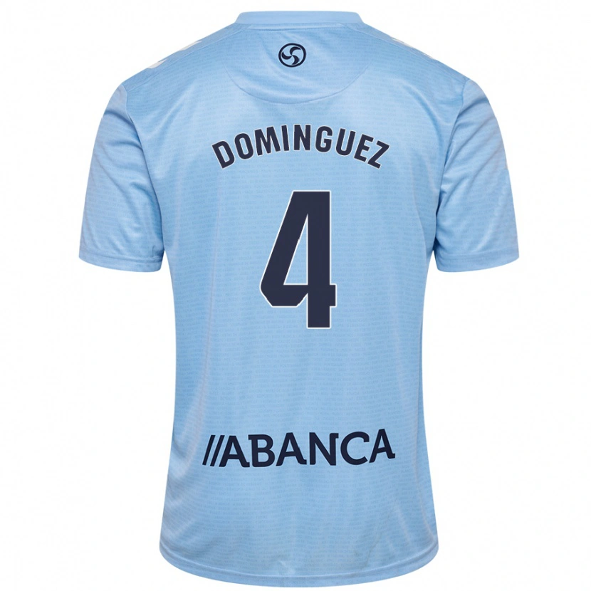 Danxen Enfant Maillot Javi Domínguez #4 Bleu Ciel Tenues Domicile 2024/25 T-Shirt