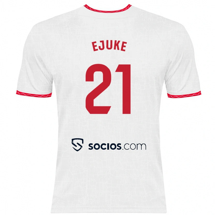 Danxen Enfant Maillot Chidera Ejuke #21 Blanc Rouge Tenues Domicile 2024/25 T-Shirt