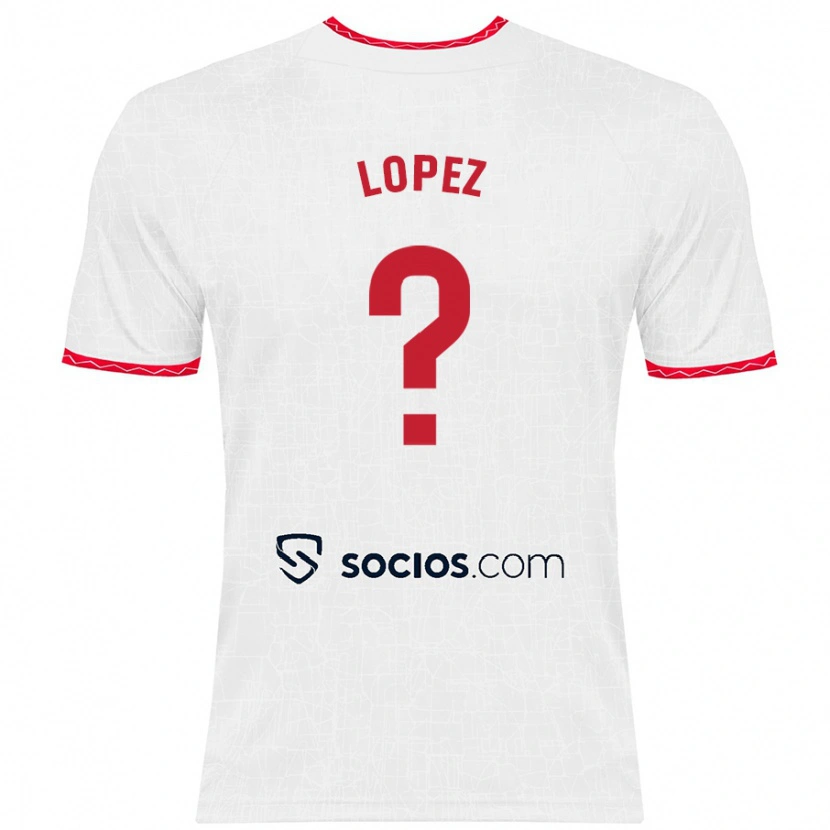 Danxen Enfant Maillot David López #0 Blanc Rouge Tenues Domicile 2024/25 T-Shirt