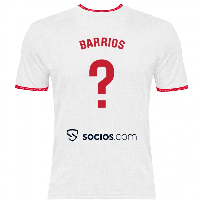 Danxen Enfant Maillot Rodrigo Barrios #0 Blanc Rouge Tenues Domicile 2024/25 T-Shirt