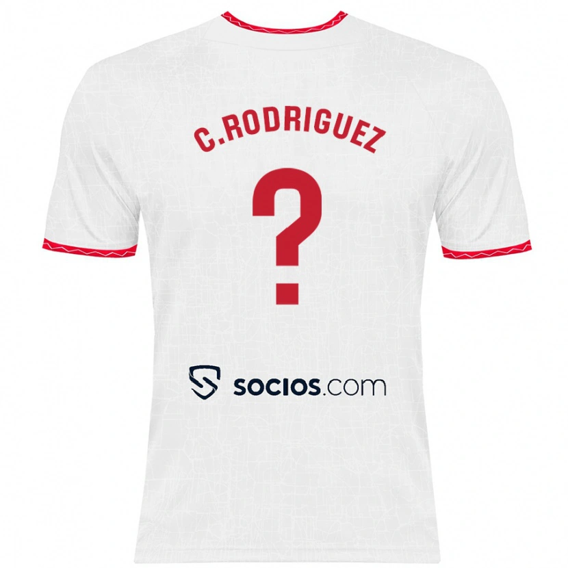 Danxen Enfant Maillot Carlos Rodríguez #0 Blanc Rouge Tenues Domicile 2024/25 T-Shirt