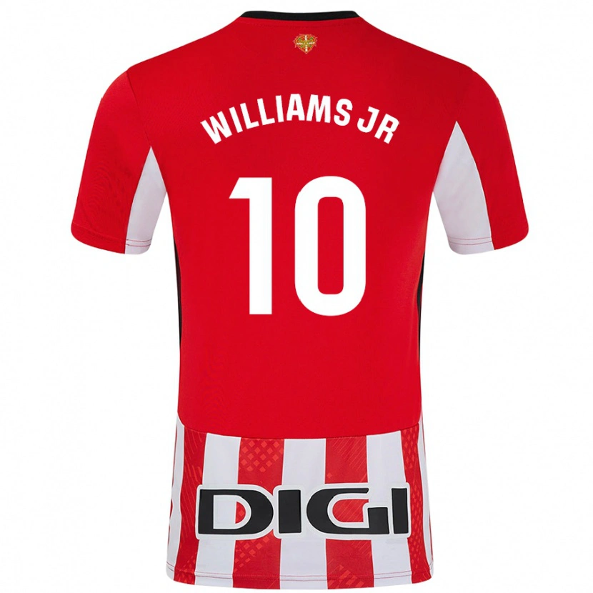 Danxen Enfant Maillot Nico Williams #10 Rouge Blanc Tenues Domicile 2024/25 T-Shirt