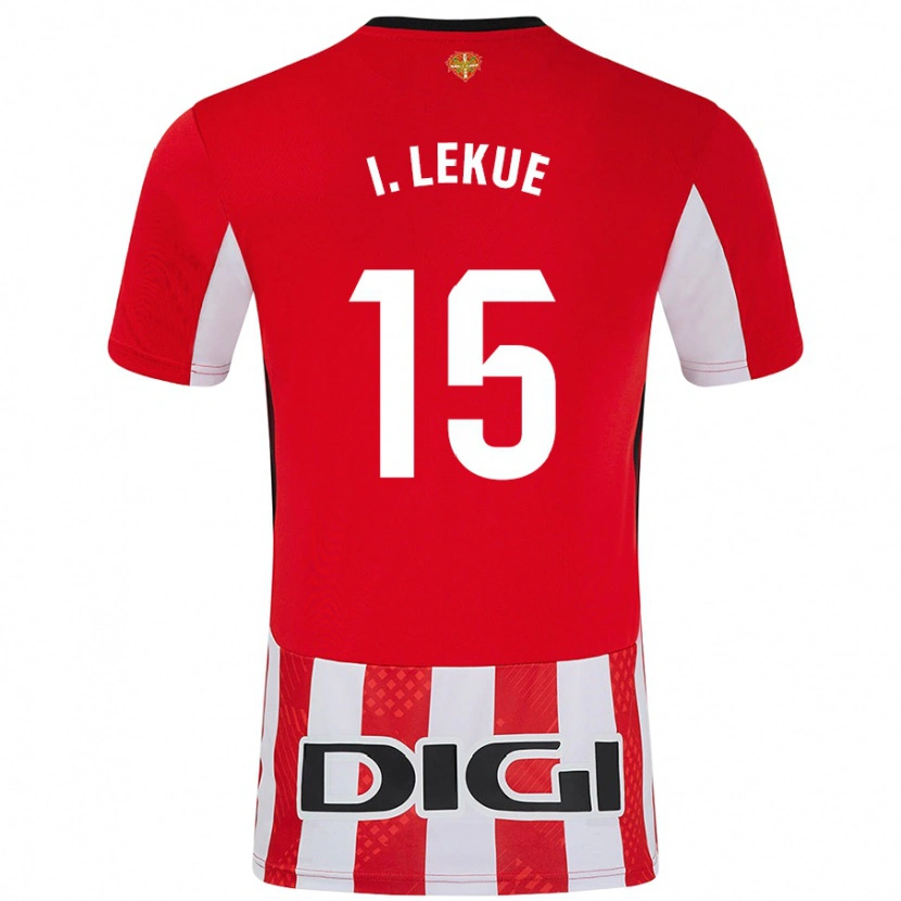 Danxen Enfant Maillot Iñigo Lekue #15 Rouge Blanc Tenues Domicile 2024/25 T-Shirt