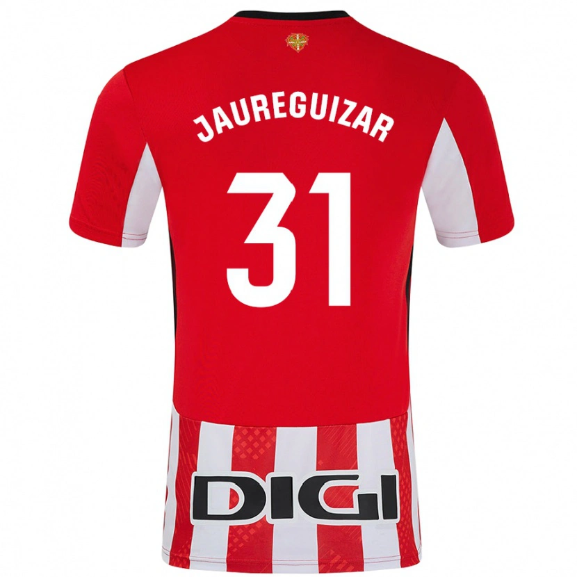 Danxen Enfant Maillot Mikel Jauregizar #31 Rouge Blanc Tenues Domicile 2024/25 T-Shirt