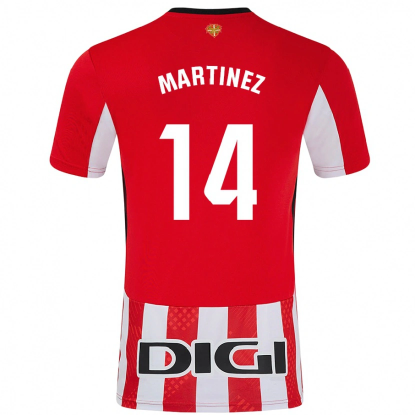 Danxen Enfant Maillot Pablo Martínez #14 Rouge Blanc Tenues Domicile 2024/25 T-Shirt