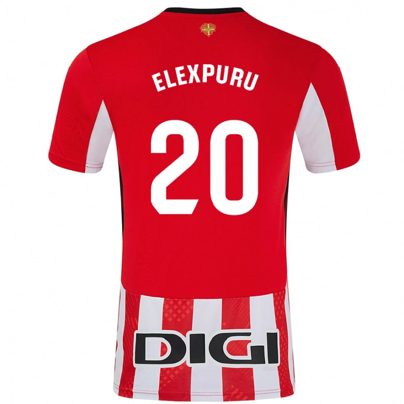 Danxen Enfant Maillot Ane Elexpuru #20 Rouge Blanc Tenues Domicile 2024/25 T-Shirt