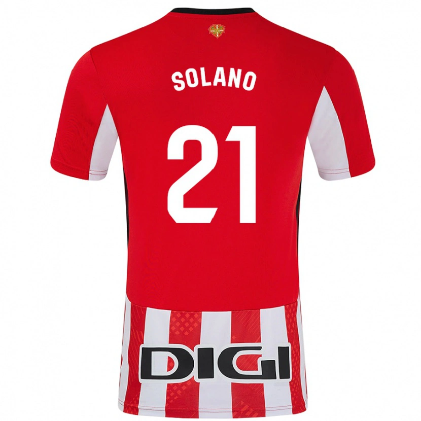 Danxen Enfant Maillot Bibiane Schulze-Solano #21 Rouge Blanc Tenues Domicile 2024/25 T-Shirt