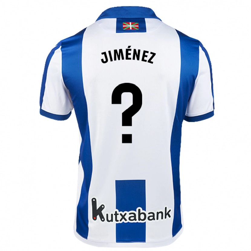 Danxen Enfant Maillot Javier Jiménez #0 Blanc Bleu Tenues Domicile 2024/25 T-Shirt