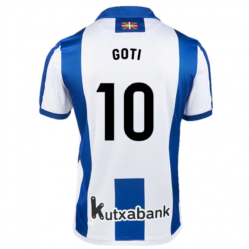 Danxen Enfant Maillot Mikel Goti #10 Blanc Bleu Tenues Domicile 2024/25 T-Shirt