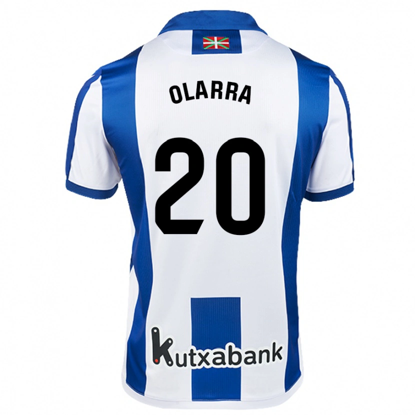 Danxen Enfant Maillot Aimar Olarra #20 Blanc Bleu Tenues Domicile 2024/25 T-Shirt