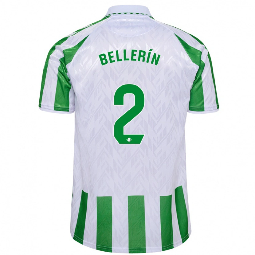 Danxen Enfant Maillot Héctor Bellerín #2 Rayures Vertes Et Blanches Tenues Domicile 2024/25 T-Shirt