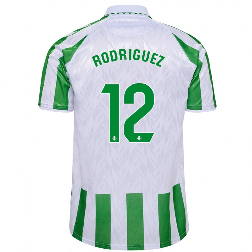 Danxen Enfant Maillot Ricardo Rodríguez #12 Rayures Vertes Et Blanches Tenues Domicile 2024/25 T-Shirt