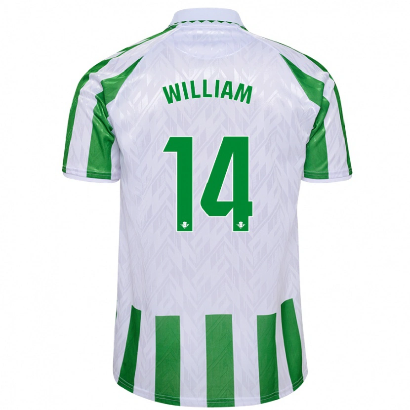 Danxen Enfant Maillot William Carvalho #14 Rayures Vertes Et Blanches Tenues Domicile 2024/25 T-Shirt