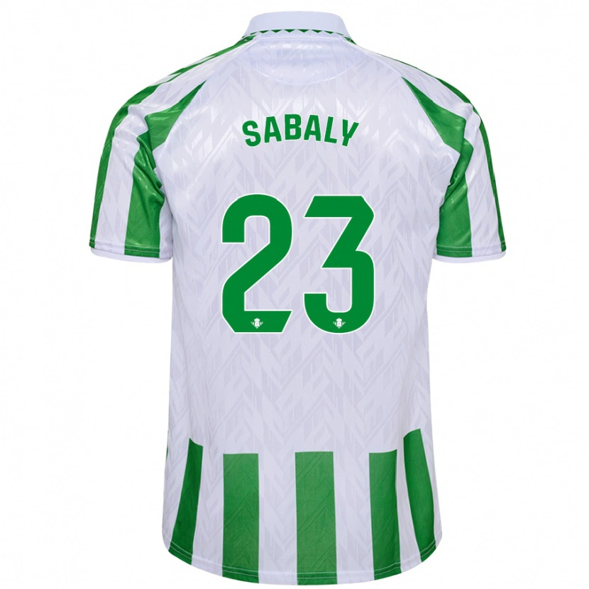 Danxen Enfant Maillot Youssouf Sabaly #23 Rayures Vertes Et Blanches Tenues Domicile 2024/25 T-Shirt