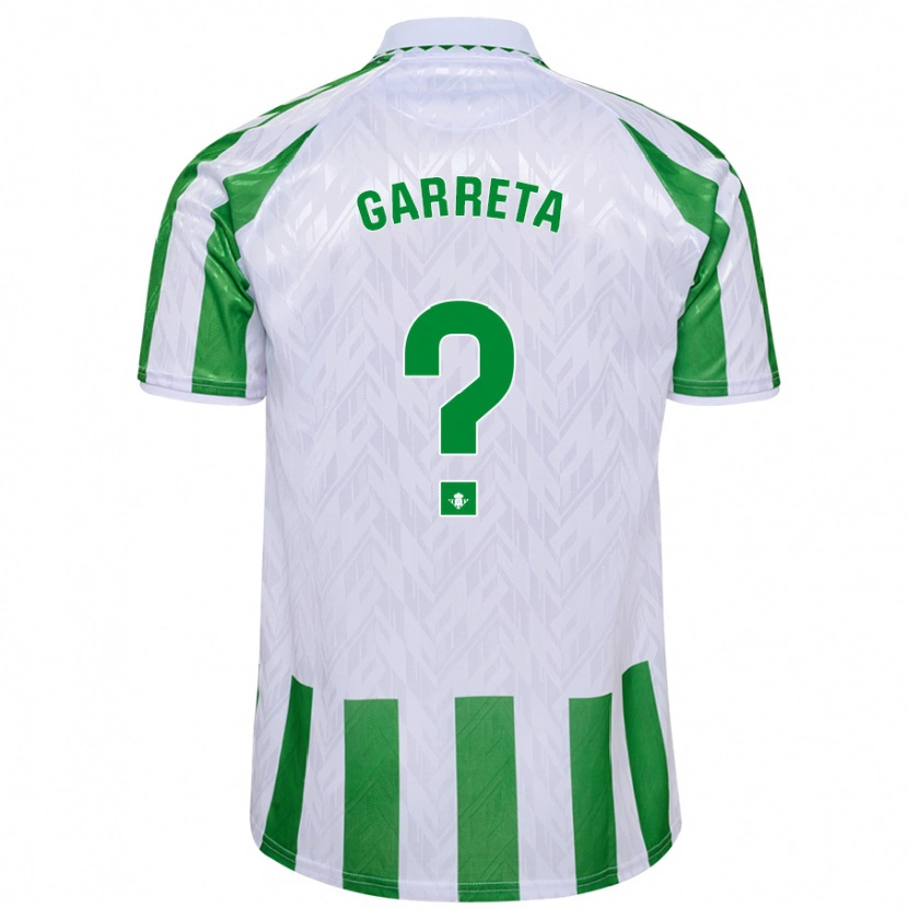 Danxen Enfant Maillot Félix Garreta #0 Rayures Vertes Et Blanches Tenues Domicile 2024/25 T-Shirt