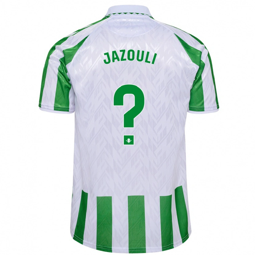 Danxen Enfant Maillot Mohamed Jazouli #0 Rayures Vertes Et Blanches Tenues Domicile 2024/25 T-Shirt