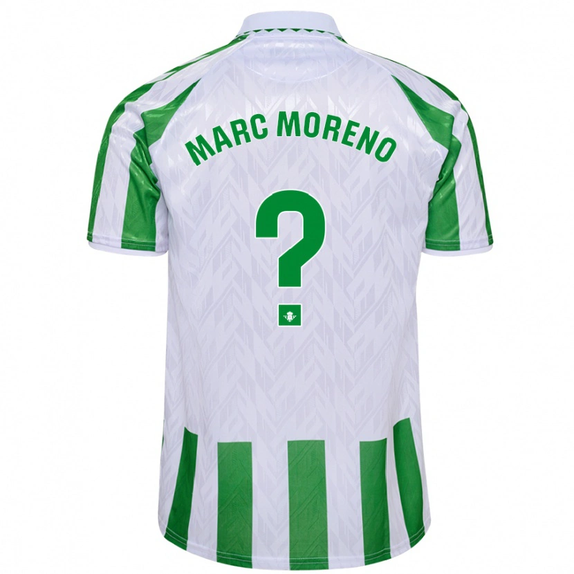 Danxen Enfant Maillot Marc Moreno #0 Rayures Vertes Et Blanches Tenues Domicile 2024/25 T-Shirt