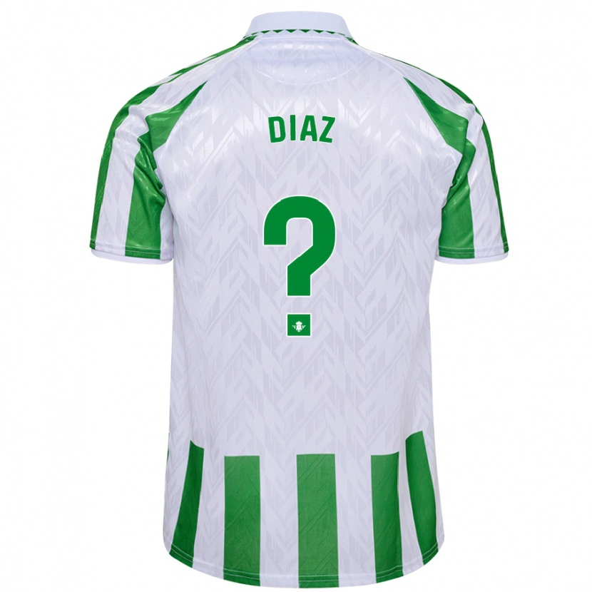 Danxen Enfant Maillot Ismael Díaz #0 Rayures Vertes Et Blanches Tenues Domicile 2024/25 T-Shirt