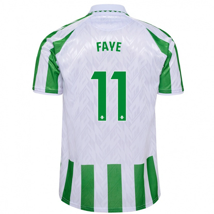 Danxen Enfant Maillot Souleymane Faye #11 Rayures Vertes Et Blanches Tenues Domicile 2024/25 T-Shirt