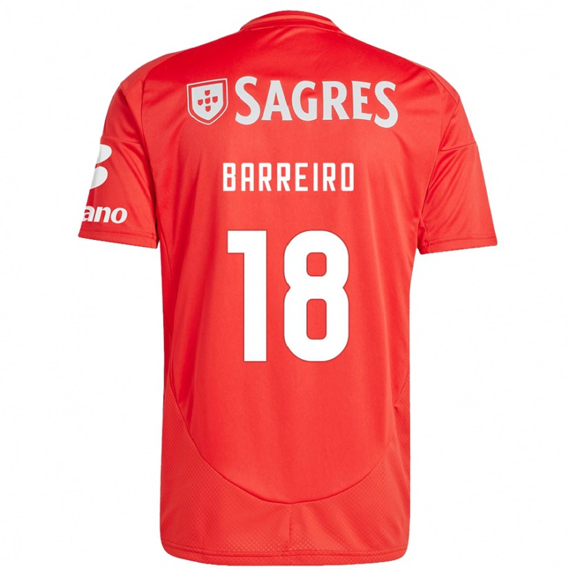 Danxen Enfant Maillot Leandro Barreiro #18 Rouge Blanc Tenues Domicile 2024/25 T-Shirt