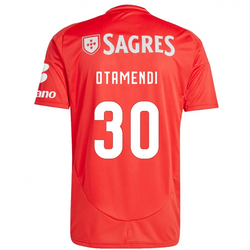 Danxen Enfant Maillot Nicolás Otamendi #30 Rouge Blanc Tenues Domicile 2024/25 T-Shirt