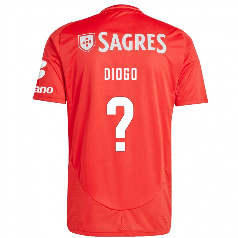 Danxen Enfant Maillot Diogo Ferreira #0 Rouge Blanc Tenues Domicile 2024/25 T-Shirt