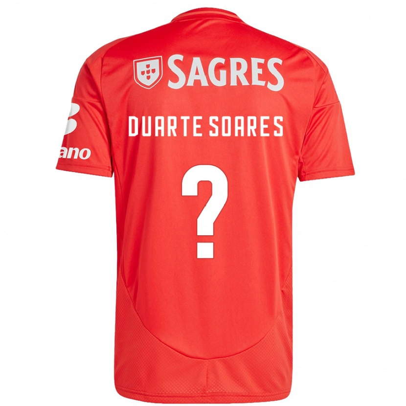 Danxen Enfant Maillot Duarte Soares #0 Rouge Blanc Tenues Domicile 2024/25 T-Shirt