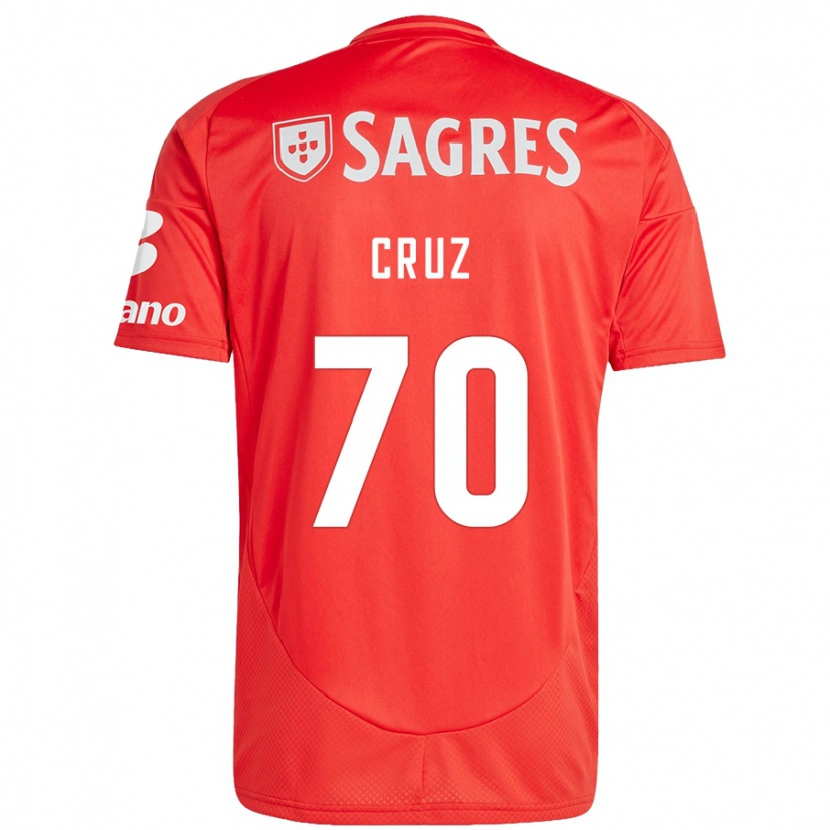 Danxen Enfant Maillot Filipe Cruz #70 Rouge Blanc Tenues Domicile 2024/25 T-Shirt