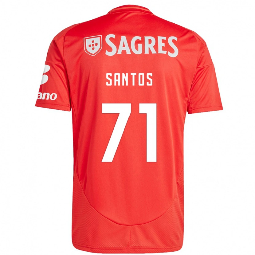 Danxen Enfant Maillot Leandro Santos #71 Rouge Blanc Tenues Domicile 2024/25 T-Shirt