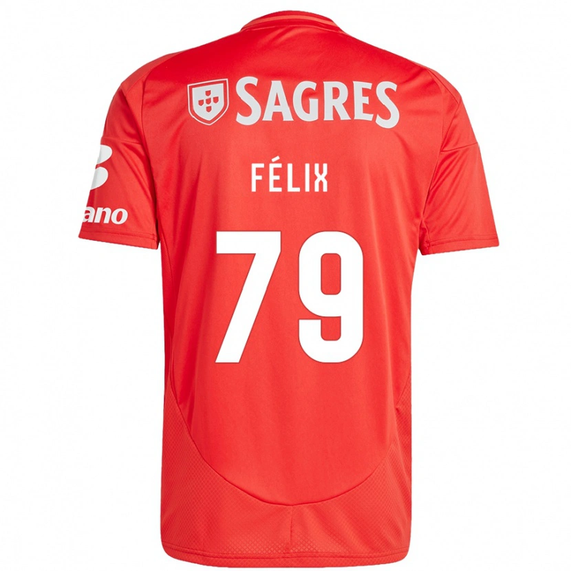 Danxen Enfant Maillot Hugo Félix #79 Rouge Blanc Tenues Domicile 2024/25 T-Shirt