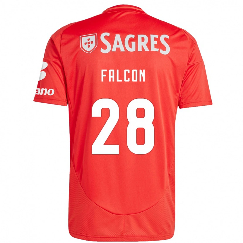 Danxen Enfant Maillot Andrea Falcón #28 Rouge Blanc Tenues Domicile 2024/25 T-Shirt