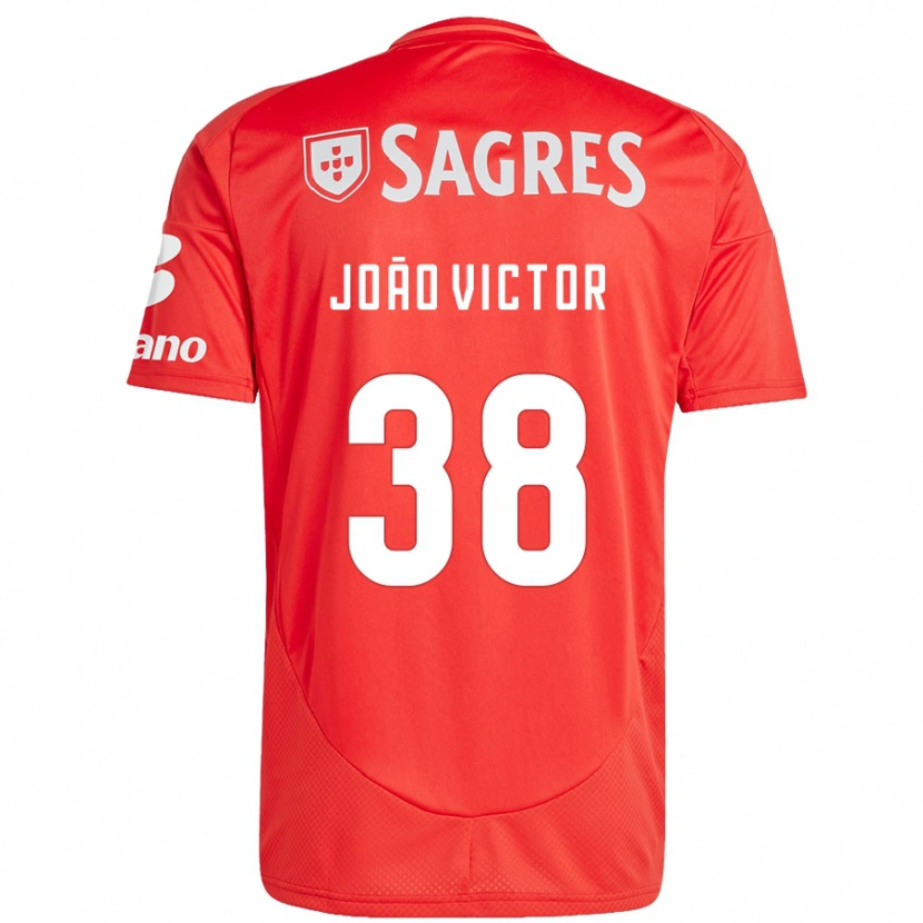 Danxen Enfant Maillot João Victor #38 Rouge Blanc Tenues Domicile 2024/25 T-Shirt