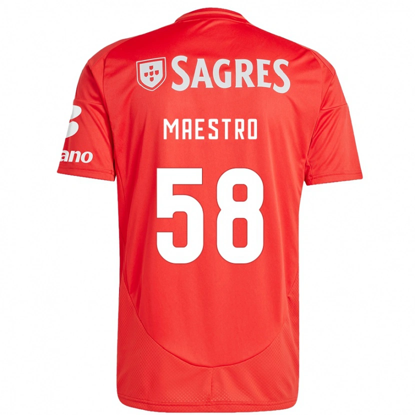 Danxen Enfant Maillot Maestro #58 Rouge Blanc Tenues Domicile 2024/25 T-Shirt