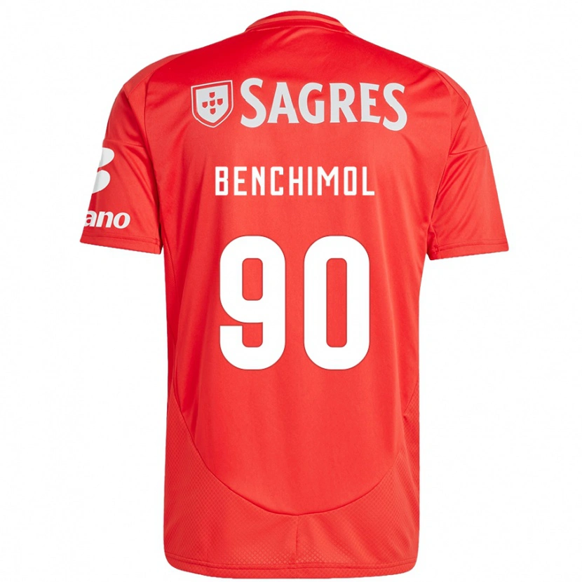 Danxen Enfant Maillot Benchimol #90 Rouge Blanc Tenues Domicile 2024/25 T-Shirt