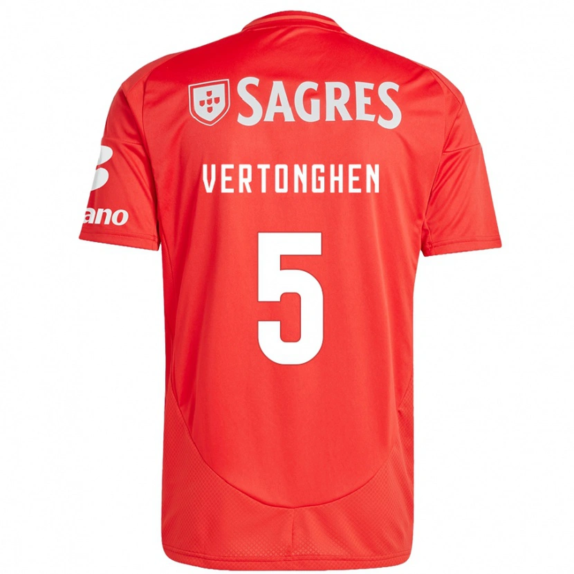 Danxen Enfant Maillot Jan Vertonghen #5 Rouge Blanc Tenues Domicile 2024/25 T-Shirt