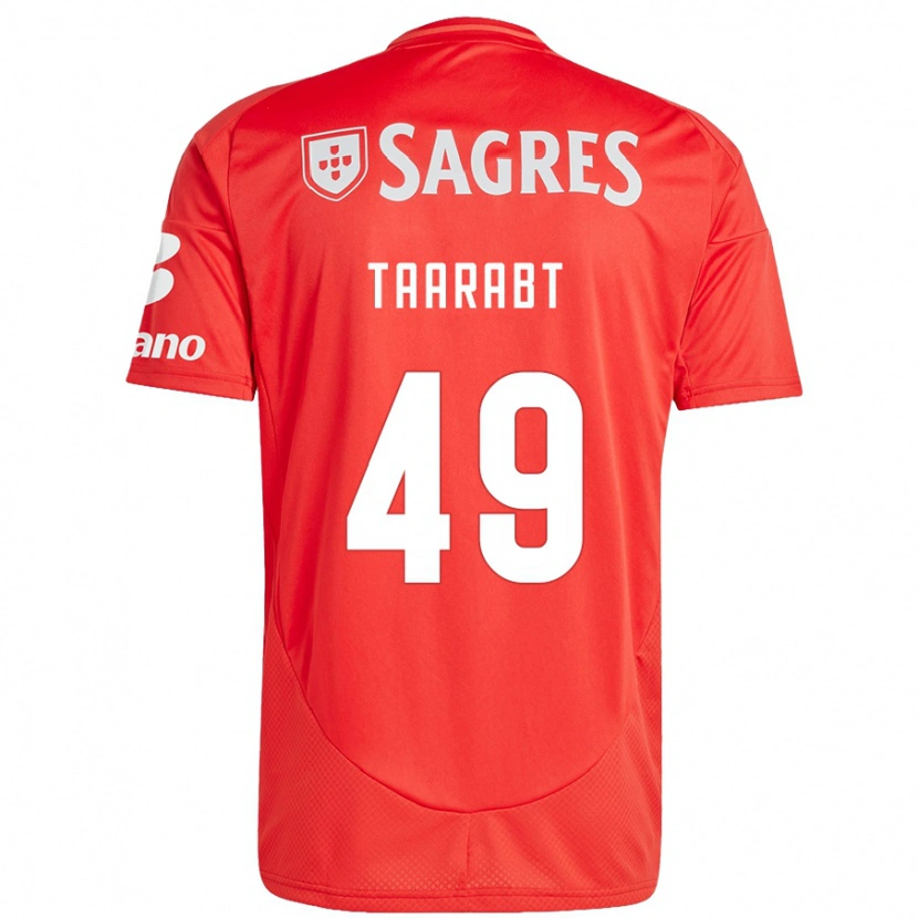 Danxen Enfant Maillot Adel Taarabt #49 Rouge Blanc Tenues Domicile 2024/25 T-Shirt