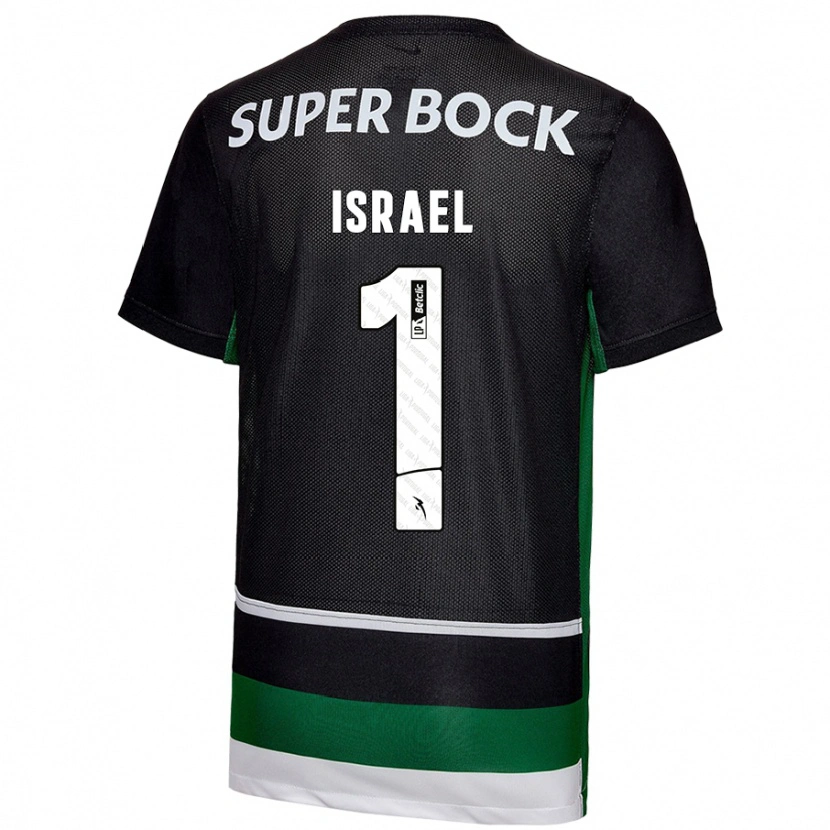 Danxen Enfant Maillot Franco Israel #1 Noir Blanc Vert Tenues Domicile 2024/25 T-Shirt