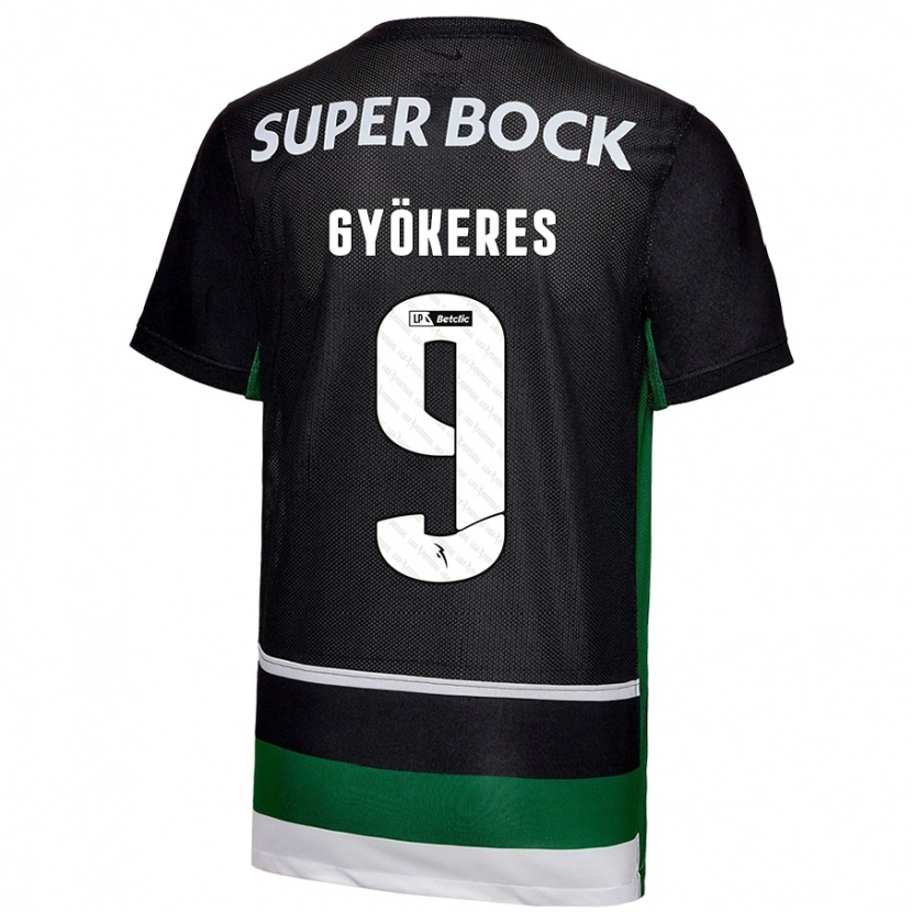 Danxen Enfant Maillot Viktor Gyökeres #9 Noir Blanc Vert Tenues Domicile 2024/25 T-Shirt