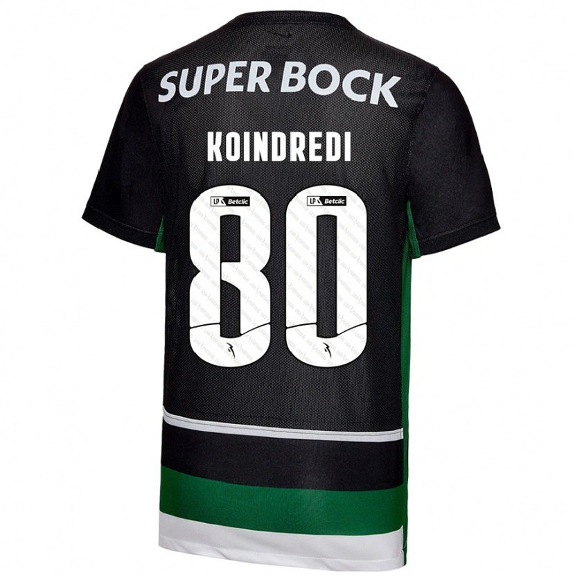 Danxen Enfant Maillot Koba Koindredi #80 Noir Blanc Vert Tenues Domicile 2024/25 T-Shirt