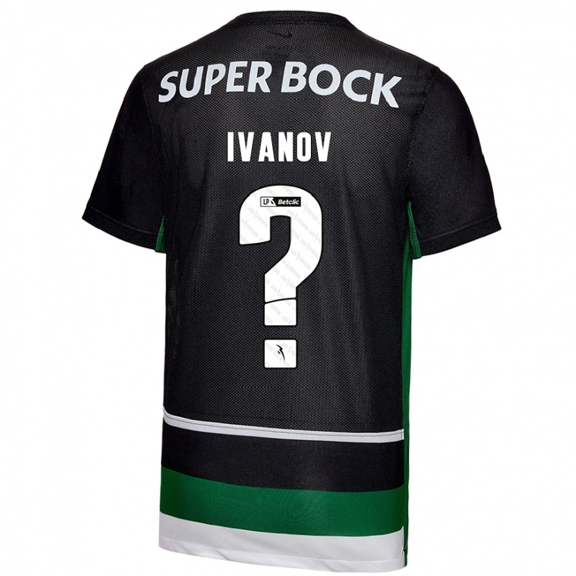 Danxen Enfant Maillot David Ivanov #0 Noir Blanc Vert Tenues Domicile 2024/25 T-Shirt