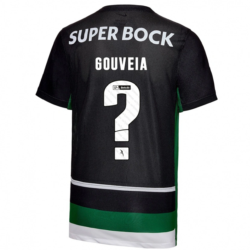 Danxen Enfant Maillot Miguel Gouveia #0 Noir Blanc Vert Tenues Domicile 2024/25 T-Shirt